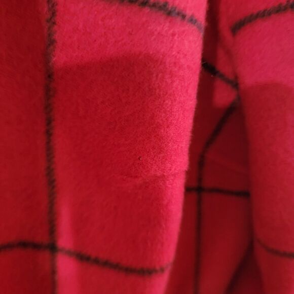 Talbots Womens Wool Blend Jacket Size 4 Petite Red Black Plaid Zip Up Twee - Picture 5 of 8